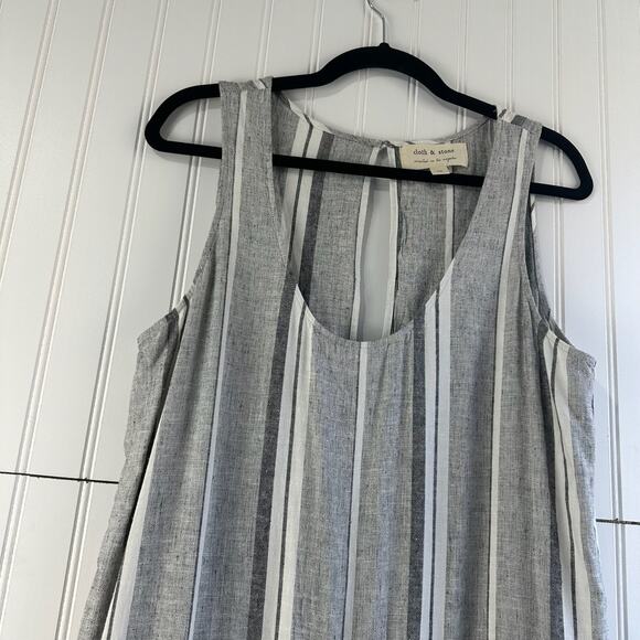 Cloth & Stone Coastal Stripe Linen Blend Jumpsuit Size S - Picture 4 of 8
